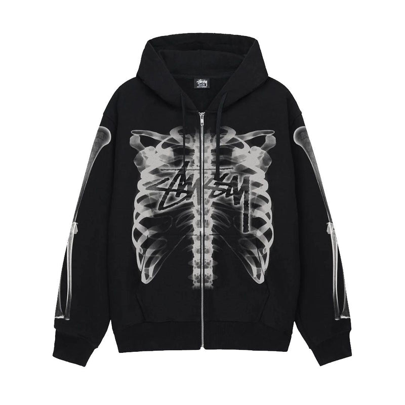 STUSSY FW23 RIB GAGE ZIP HOODIE